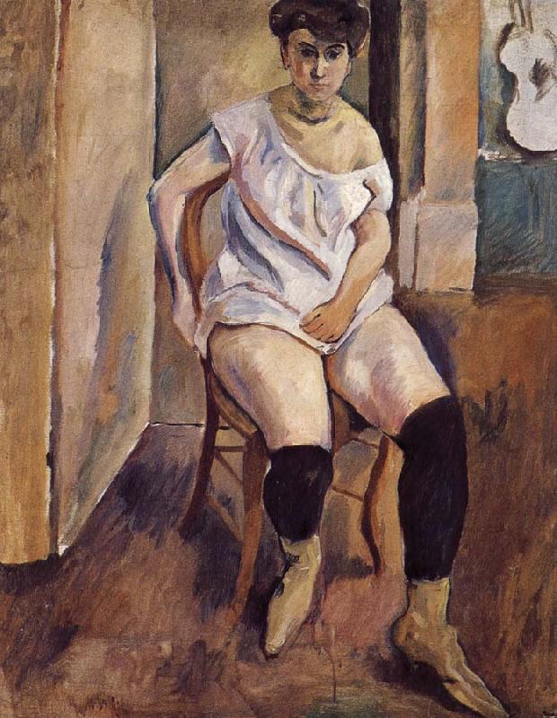 Jules Pascin The Woman wearing yellow short boots oil painting picture